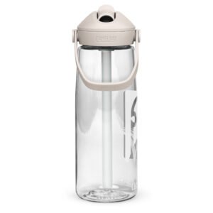 Flip straw water bottle